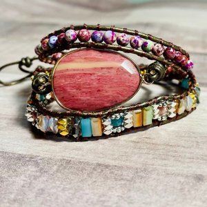 Handmade! Rhodochrosite Healing Bracelet